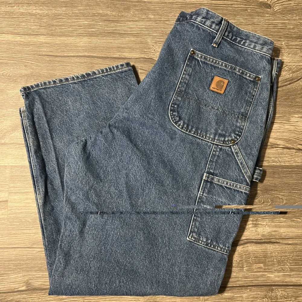 Carhartt B73 DST Double Knee Original‎ Fit Blue Jeans Size 42x30 (40x30)
